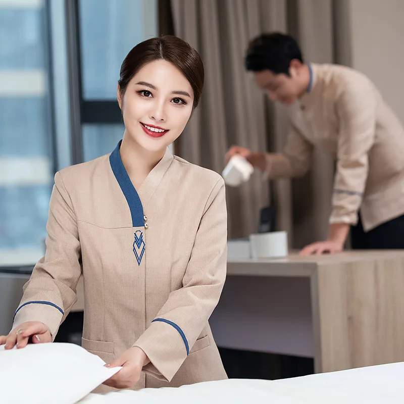 Cleaning Work Clothes Long Sleeve Autumn and Winter Clothes Female Property Hospital Cleaner Suit Male Hotel Cleaner Clothing Th