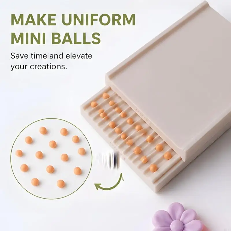 Small Clay Ball Shaper for Flower Making and Miniature DIY Crafts, Plastic Roller Tool with Sliding Press Cover and Multi Size