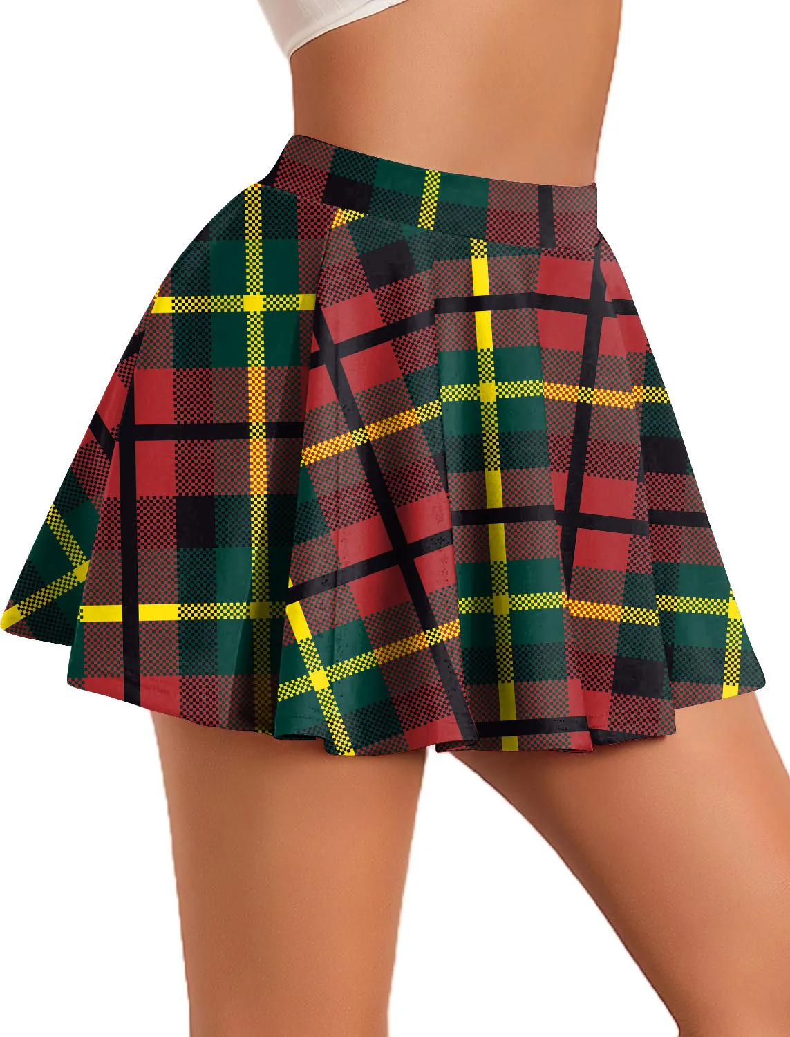 Retro Plaid Pleated Skirts Skirt Y2K Streetwear Vintage School Uniform A-Line Gym Student Short Skirt Girl Xmas Dress Up