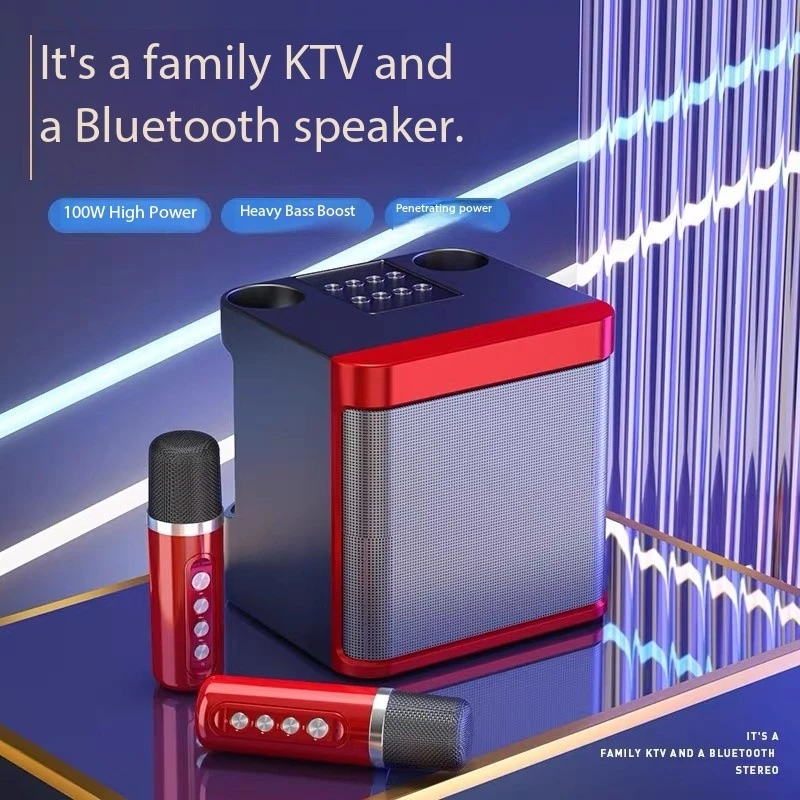 

Dual Microphone Karaoke Machine for Adults and Kids Portable Bluetooth PA Speaker System with 2 Wireless Microphones for Home