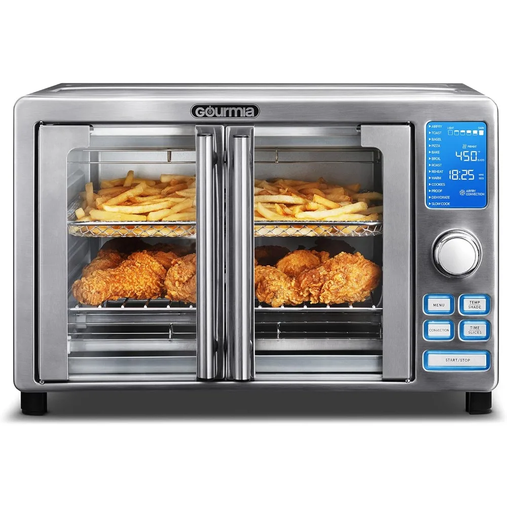 Air Fryer,26 QT Extra Large Air Fryer, Convection Toaster Oven with French Doors, Stainless Steel, Toaster Oven