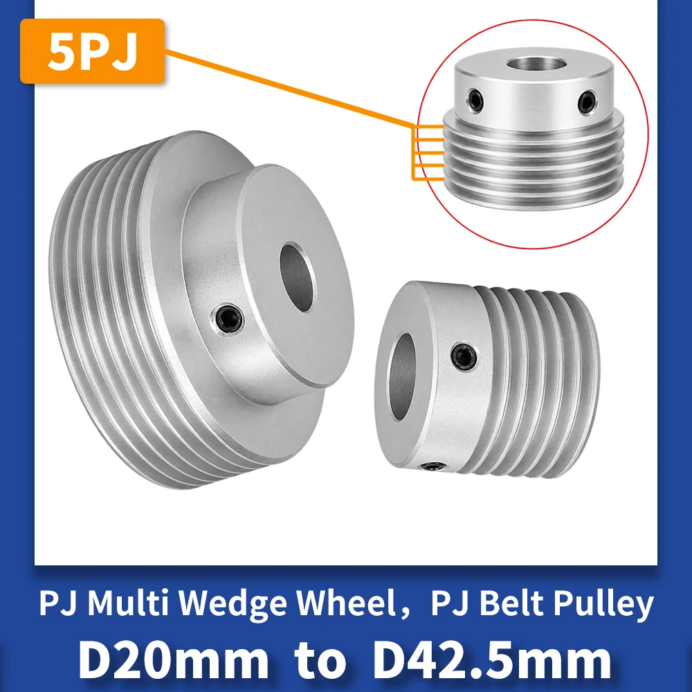5PJ Pulley Dia 20mm to 40mm 5PJ Multi Wedge Wheel PJ Slots Motor Shaft 5 Peak 5 Groove 5 PJ Synchronous Wheel 5PJ Belt Pulley PJ