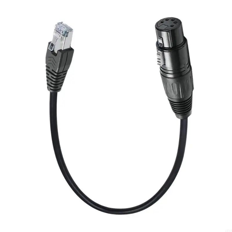  Stage XLR5P to RJ45 Audios Cable Durability PVC Construction 50cm Plugs and Play