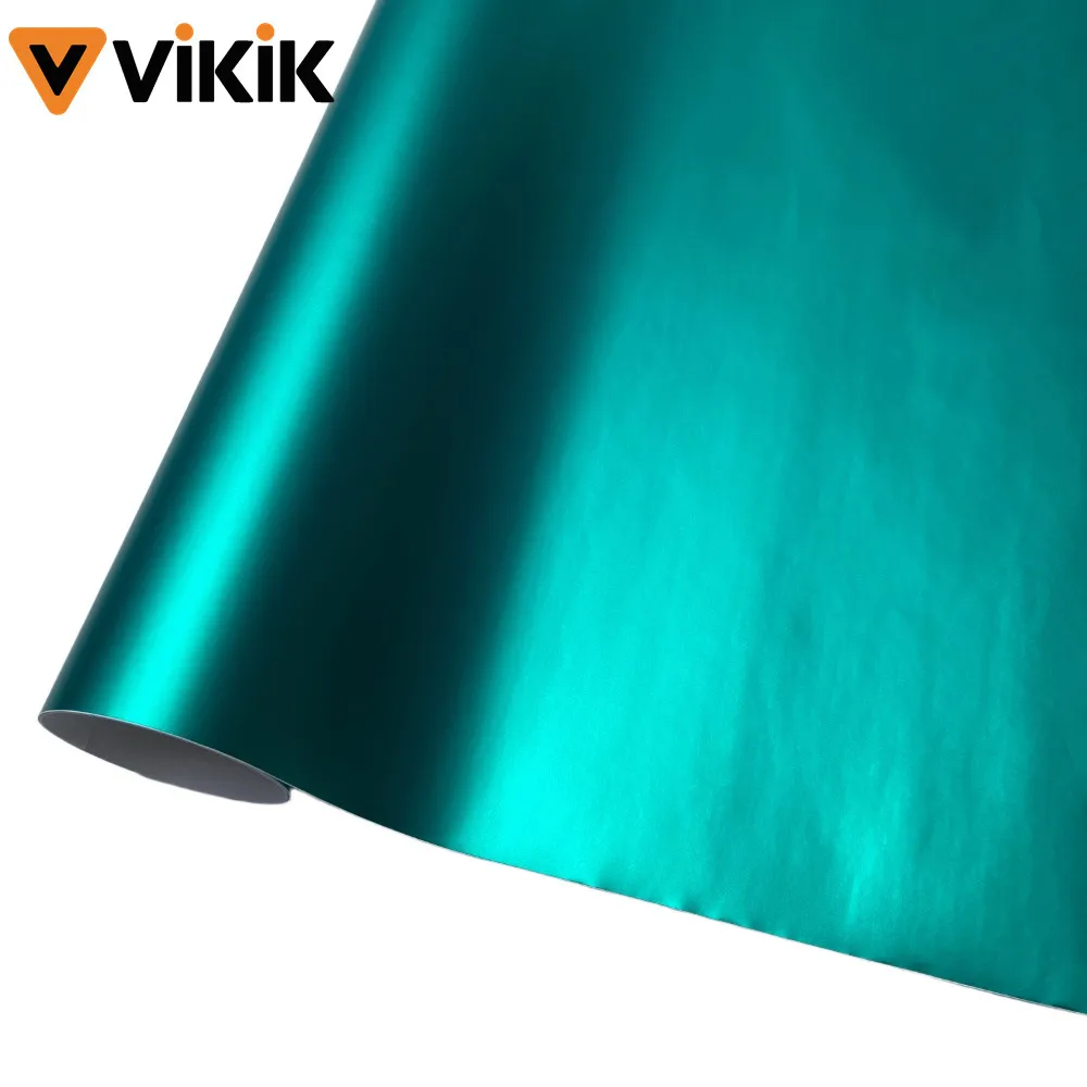 

Матовая хромированная мятно-синяя виниловая пленка для изменения цвета салона автомобиля, без пузырьков, сатиновая, металлическая, автомобильные аксессуары