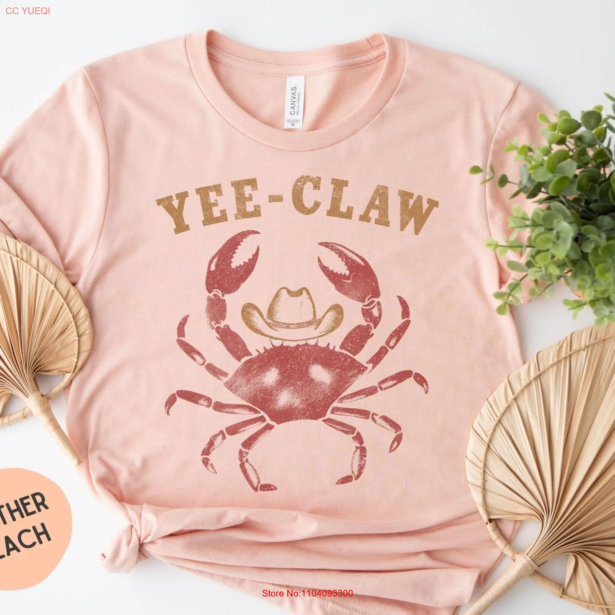 Funny Crab Cowboy T Shirt Unique Yee Claw Humorous Sea Animal Fun Casual Novelty Top Comedy long or short sleeves