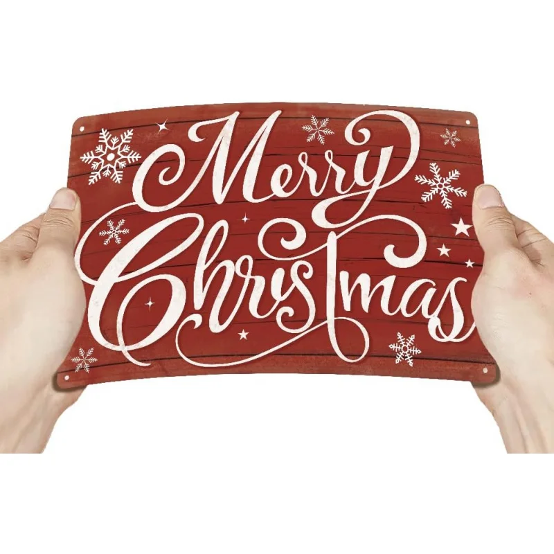 Christmas Sign Plaque Retro Iron Poster Party Home Living Room Bar Decoration 30x20x2cm