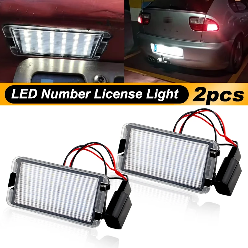 2pc LED Number Plate Light Error Free License Plate Lamp For Seat Altea 2005-2009 Arosa Cordoba 6K 6L Leon 1M Toledo 5P Ibiza 6L