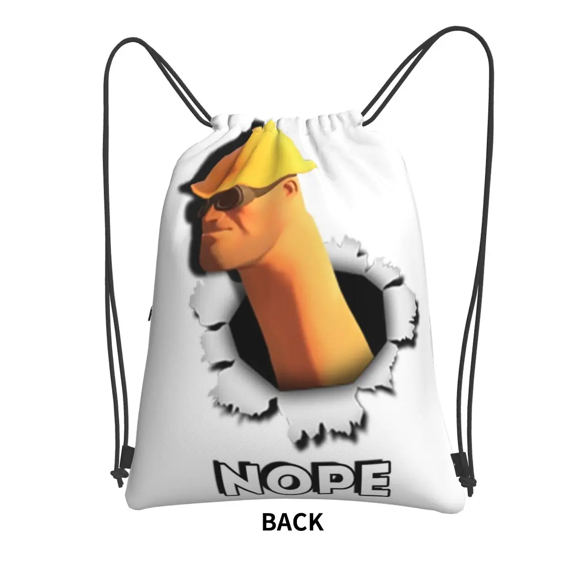 Team Fortress 2 Nope Engineer TF2 Backpacks Casual Drawstring Bundle Pocket Sports Bag Book Bags for Man Woman Students
