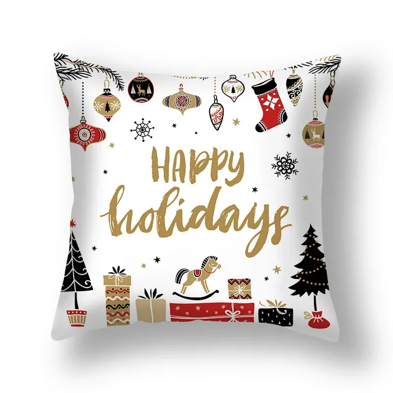 1pc Christmas Linen Hug Pillowcar Box Santa Pillow Sleeve Sofa Cushion Cushion Sofa Sofa 45x45cm Pregnancy Pillows for Sleeping