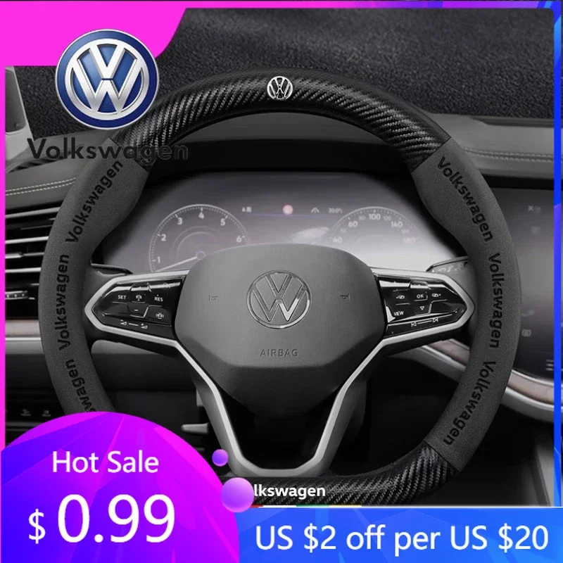 

Новинка 2026: Кожаный чехол на руль для Volkswagen VW Golf 7 Mk7, Touran, New Polo, Jetta, Passat B8, Tiguan