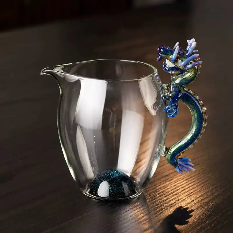 Holy Mountain X Jingyan Second Generation Dragon Pattern Glass Fair Cup (Multiple Colors Available)
