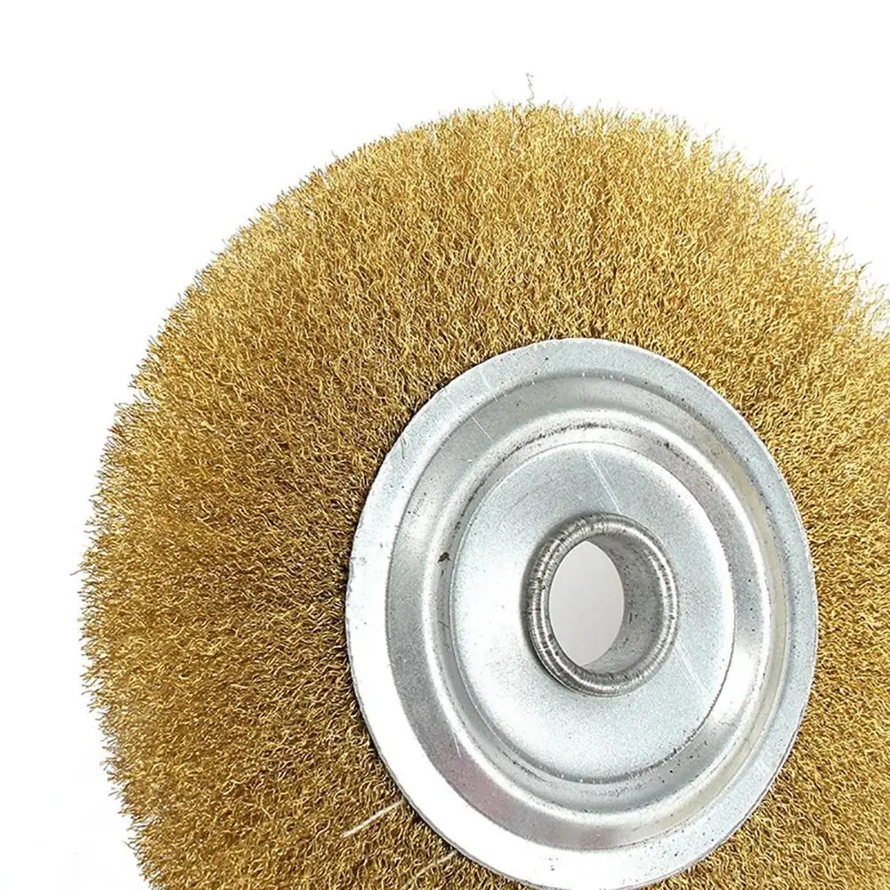 1Pcs Flat Type Copper Wire Wheel Metal Polishing Abrasive Tool 100/125/150mm Pure Brass Brush Adhesion Replacement Accessory