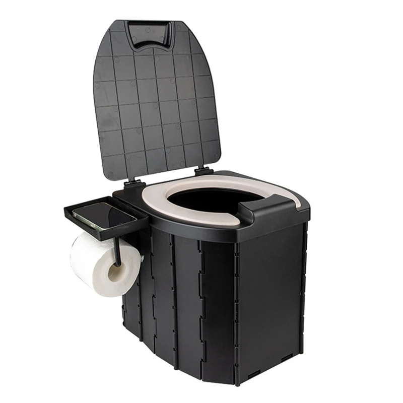 

ABSU Portable Foldable Toilet For Children PU Adult Portable Toilet With Cover Camping Outdoor Baby Toilet Car Toilet