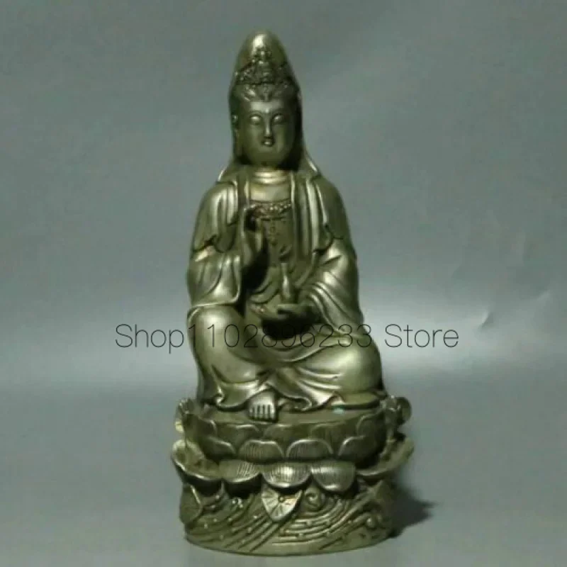 Chinese Exquisite Silver Copper Handmade Kwan-yin  Statue 00172