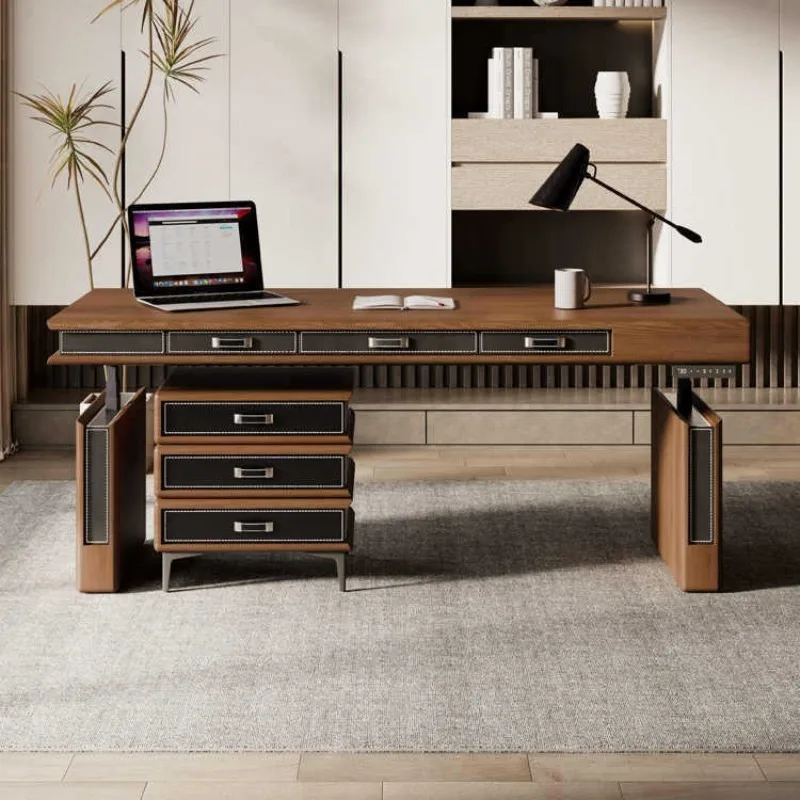 North American Black Walnut Solid Wood Electric Lifting Table StandingComputer Desk