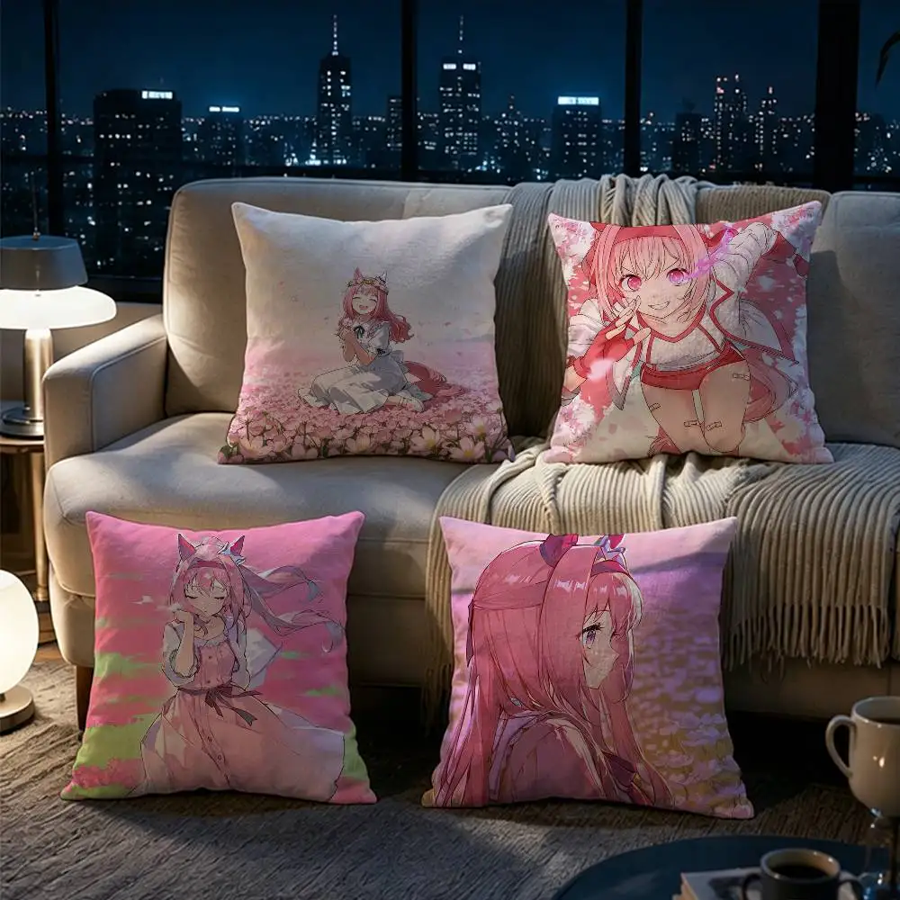 Umamusume Pink Haru Urara Pillow cover gift High definition digital printing,Surprise  vivid pattern Household.