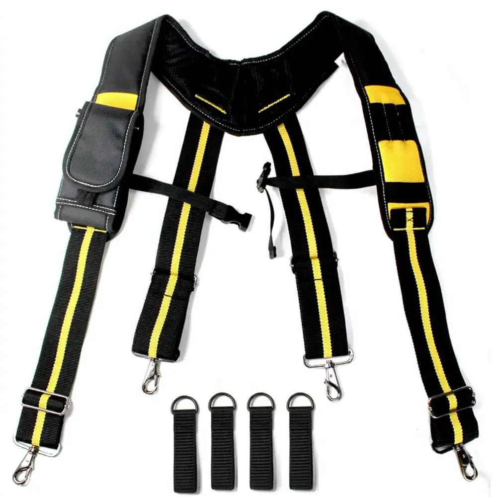 Oxford Fabric Tool Belt Suspenders X Shape Adjustable Support Straps For Woodworking Electrician Tool Bag Pouch