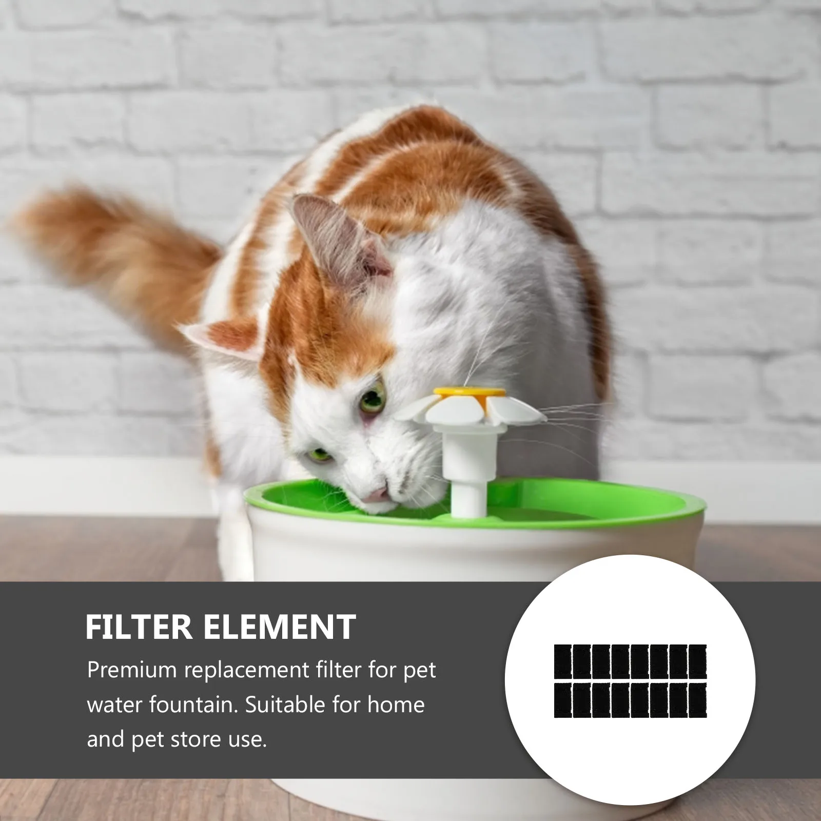 

16pcs Filter Elements Cotton Pet Fountain Replacement Healthy Water Dispenser Cat Dog Household Kidney Protection