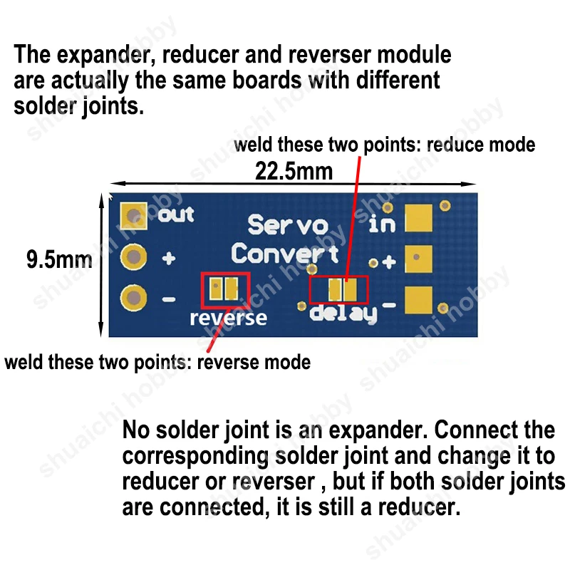 1PCS 3.6V-16V Servo Angle 180° Expander PWM Pulse Delay Speed Reducer Module Decelerator Signal Reverser Converter for RC Model