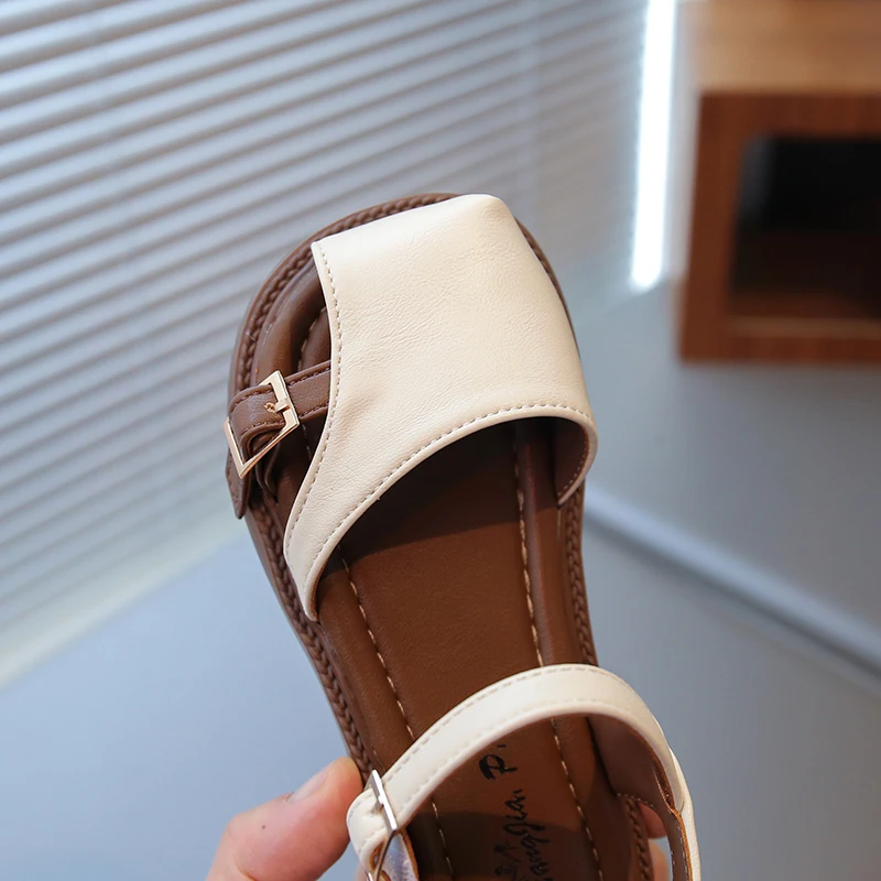 

2026 Children's Casual Shoes with Fashionable Color Blends Flat Heel Summer Lightweight Soft Sole Anti-slip Toe Cap Cool Sandals