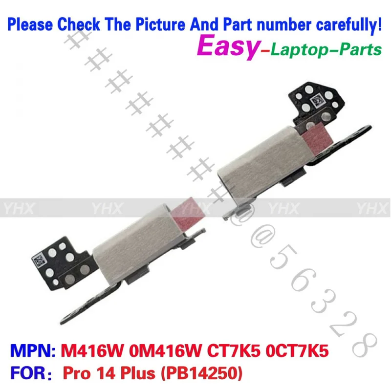 AS+New R+L Hinge Set For Dell Pro 14 Plus PB14250 Laptop Screen Hinges P/N:M416W 0M416W CT7K5 0CT7K5 Replacement Repair Part