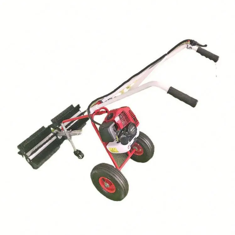 Hand Held Two Stroke Artificial Turf Groomer Push Type Mini Sweeper