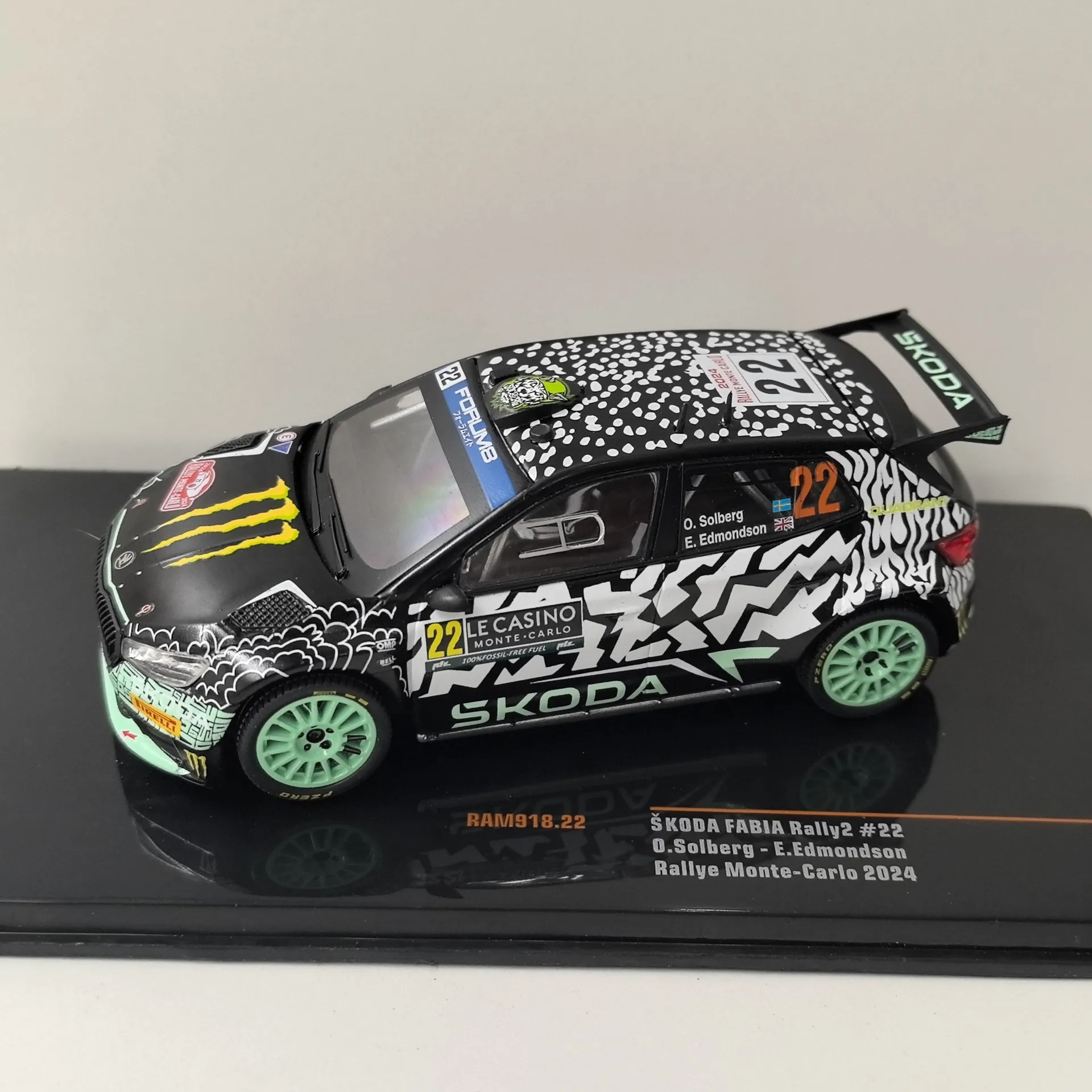 Diecast IXO 1/43 Scale SKODA FABIA #22 2024 Skoda Racing Alloy Car Model Collectible Toy Gift Souvenir Display Ornament