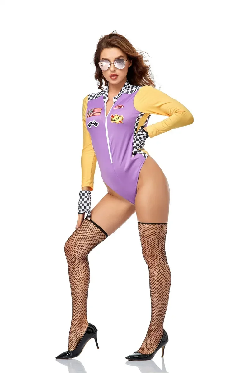 Sexy Dessous Leidenschaftliche Speed Racing Girl Uniform Cosplay Rennfahrer Body