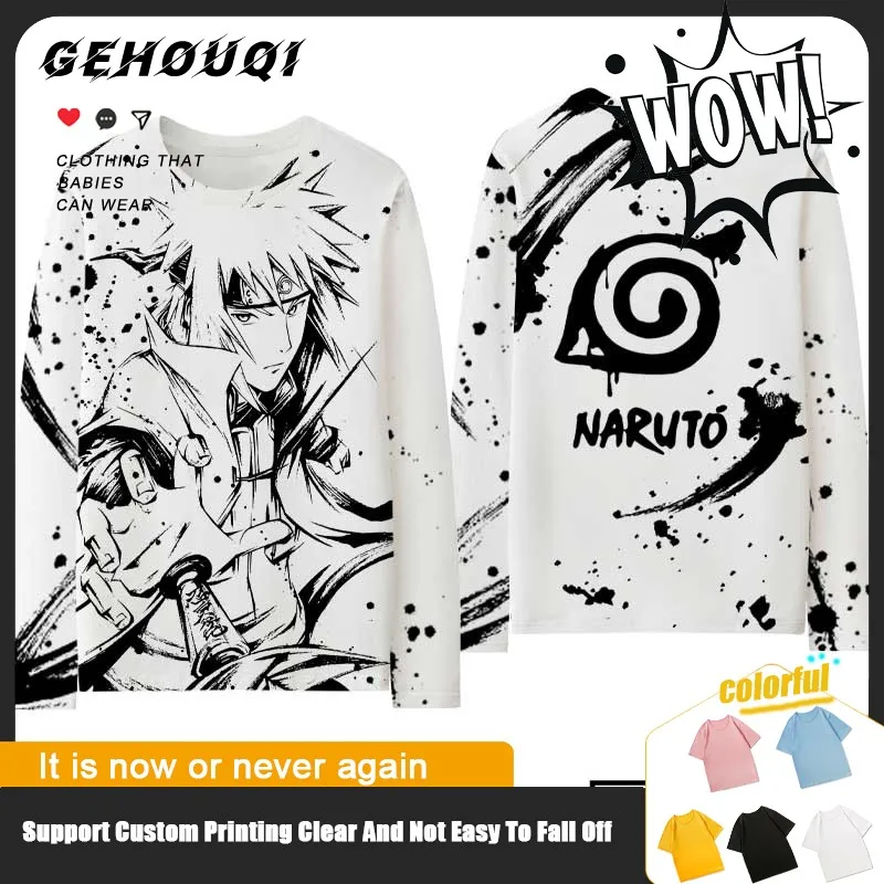 

Anime Naruto Long Sleeve T-shirt Boy Top Uchiba Sasuke Weasel Naruto Around Teen Clothing Trend