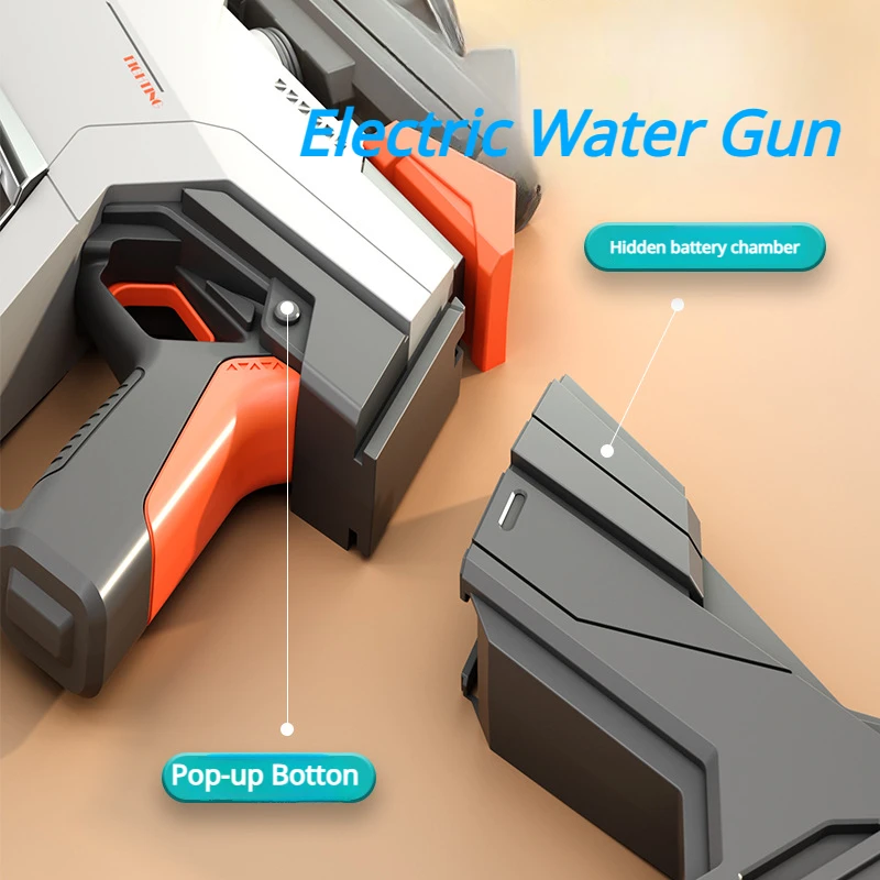 مسدس مياه إطلاق نار مستمر كهربائي ، لعبة إطلاق نار سريع بسعة كبيرة ، مسدس وردي للصبي ، مسبح شاطئ صيفي ، هدية #3