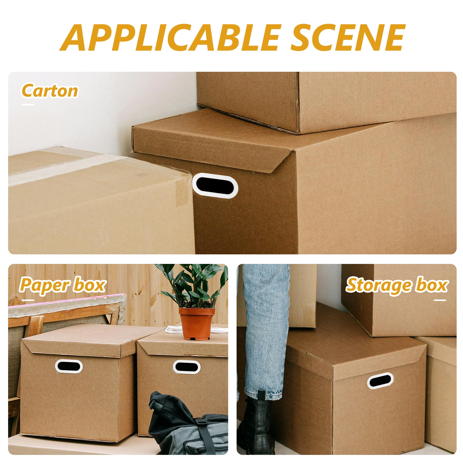 

50pcs Cardboard Box Replacement Plastic Handle For Corrugated Boxes Transparent Durable Storage Carrying Solution Lifting
