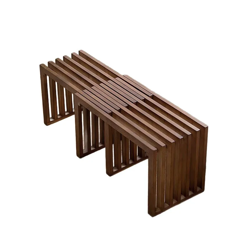 Solid wood bench retractable pull bench old elm door shoe changing bench