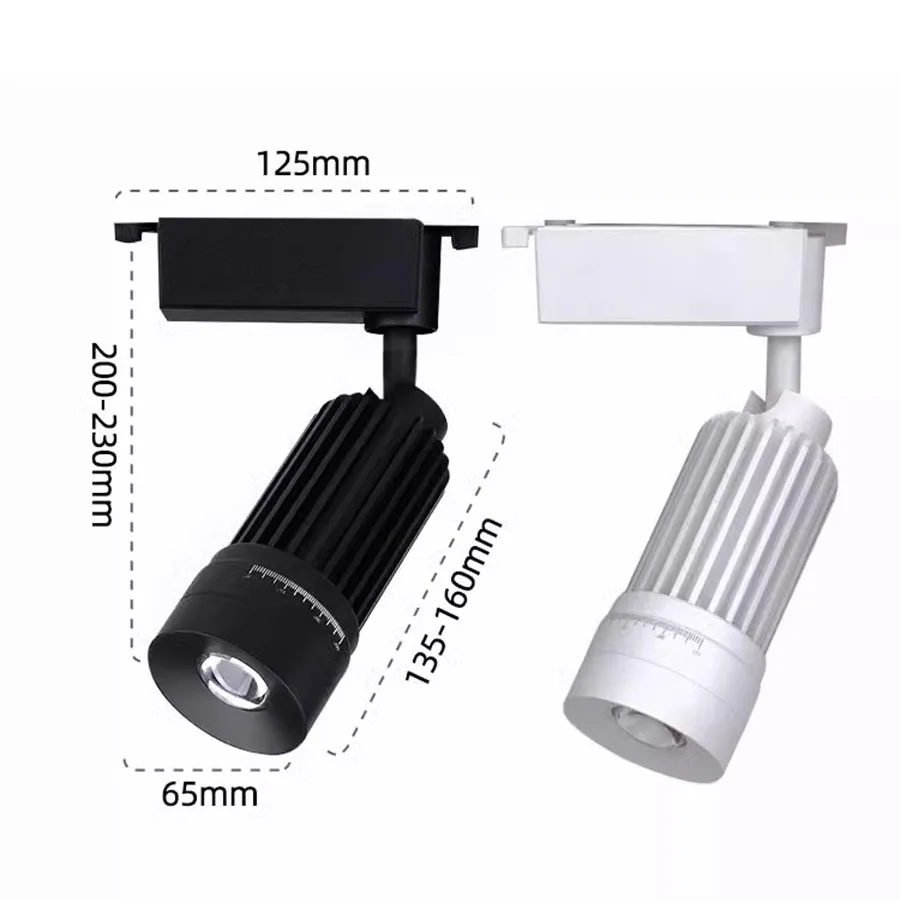 10W 15W 20W Zoomable LED Track Lighting  Track Light  15°-60° Adjustable Focus LED Ceiling Spotlight for Kitchen Decor