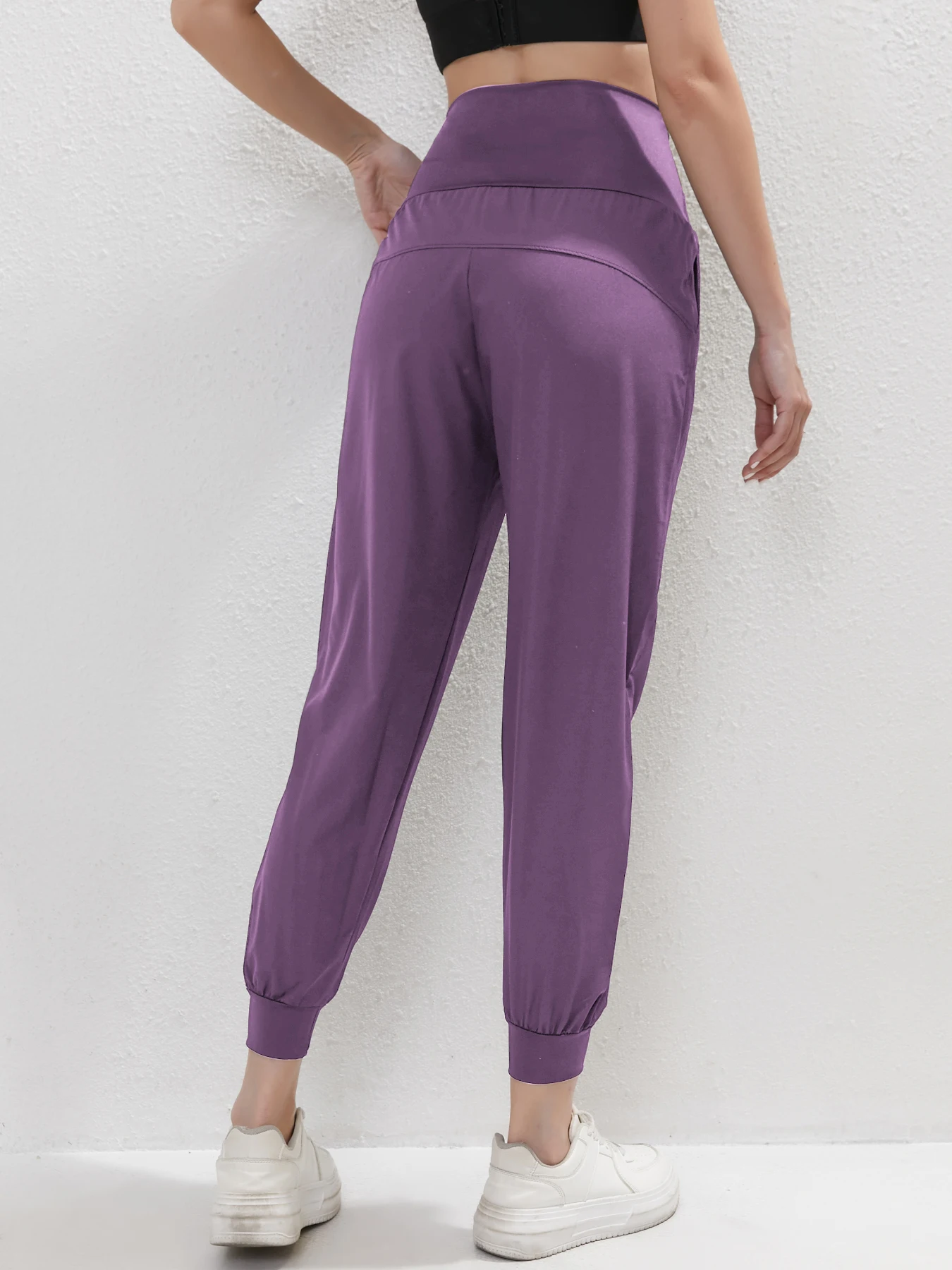 하이웨이스트 여성용 속건 요가 조거 팬츠 - 사계절 편안함, 사선 포켓, 롱 기장 & 스타일리쉬 스포츠