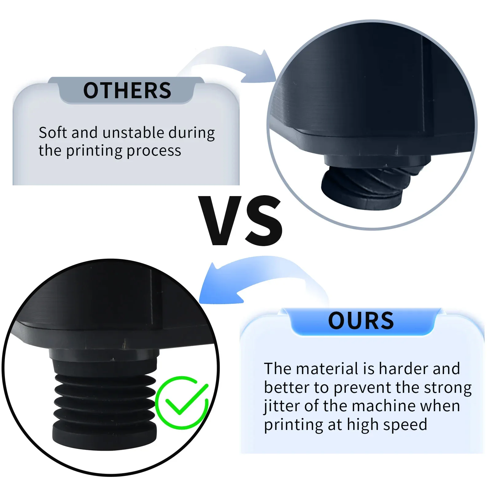 

Обновленная антивибрационная подушечка для ног для Bambu Lab X1/X1C/P1P/P1S, детали 3D-принтера, противоскользящая, противоударная, пыленепроницаемая, резиновая подушечка для ног