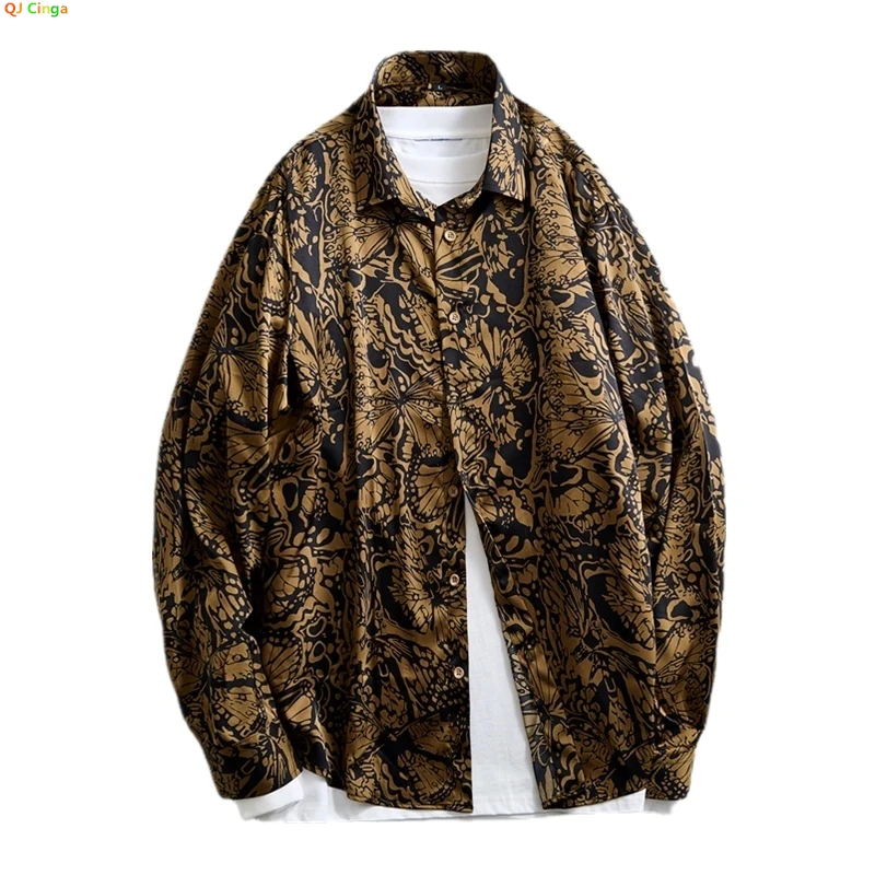 

2024 New Long-sleeved Printed Shirt Men's Single-breasted Square Collar Shirts Large Size M-5XL 6XL Camisa Male Chemise