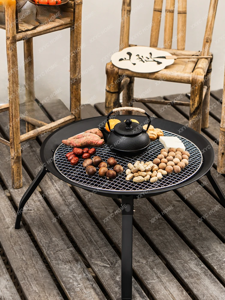 Household Indoor Barbecue Stove Outdoor Barbecue Grill Wood Carbon Baking Table Charcoal Fire Heating Warm Pot Full Set