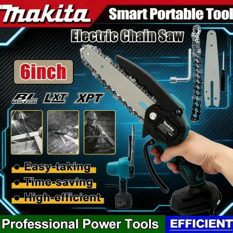 

Makita 6 Inch Chain Saw Electric Saw Handheld Portable Wood 18V/ 20V Logging Chainsaw Garden Pruning Wood Power Tool