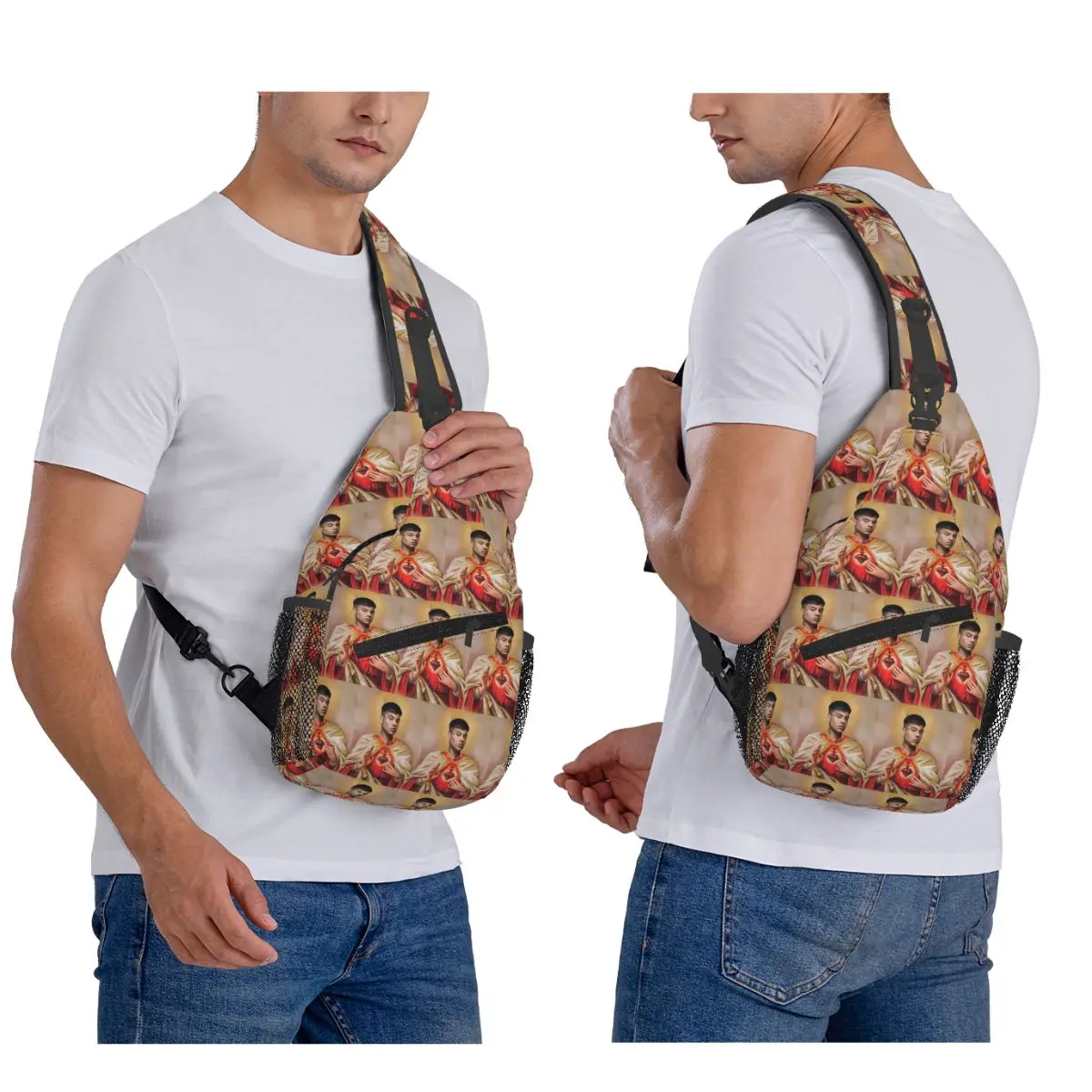 Duki Rapper Rockstar Music Chest Bag Men Sling Crossbody Backpack Chest Bag Travel Hiking Daypack Shoulder Bag