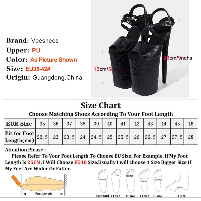 Summer 23CM/9inches Serpentine Pattern Women Sandals PU Upper Platform Shoes Sexy Dance Shoes High Heels Sandals Pole Dance Shoe