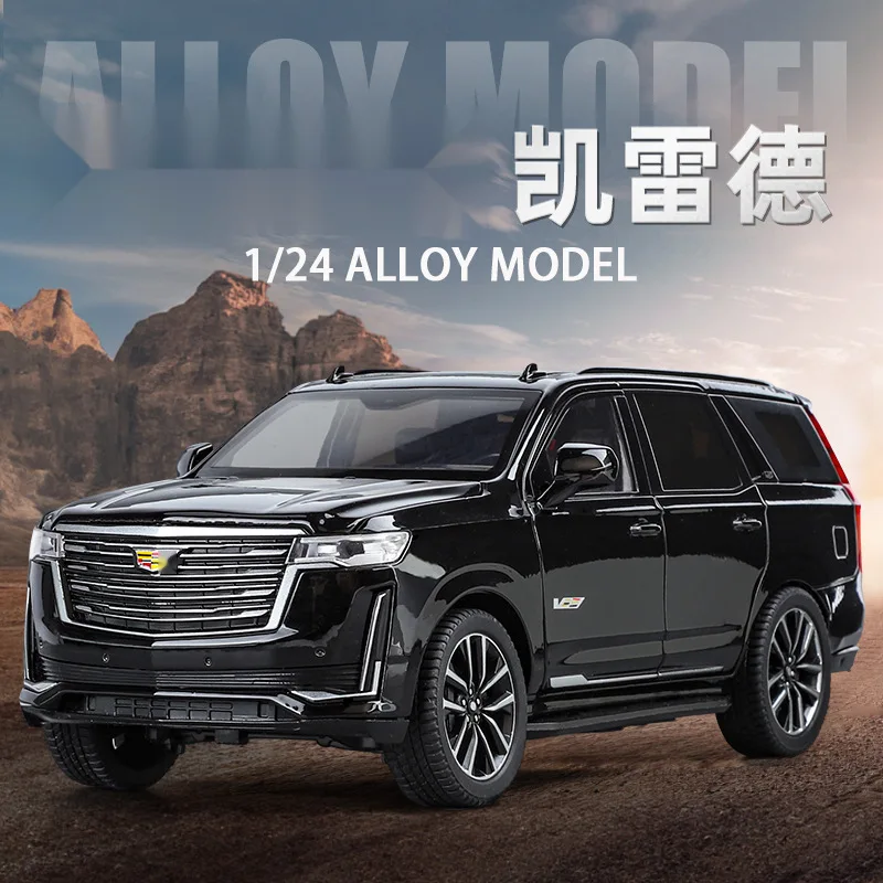 1: 24 Cadillac Escalade SUV coche de aleación modelo de Metal fundido a presión colección avanzada Hobby modelo joyería juguete para regalo para niños