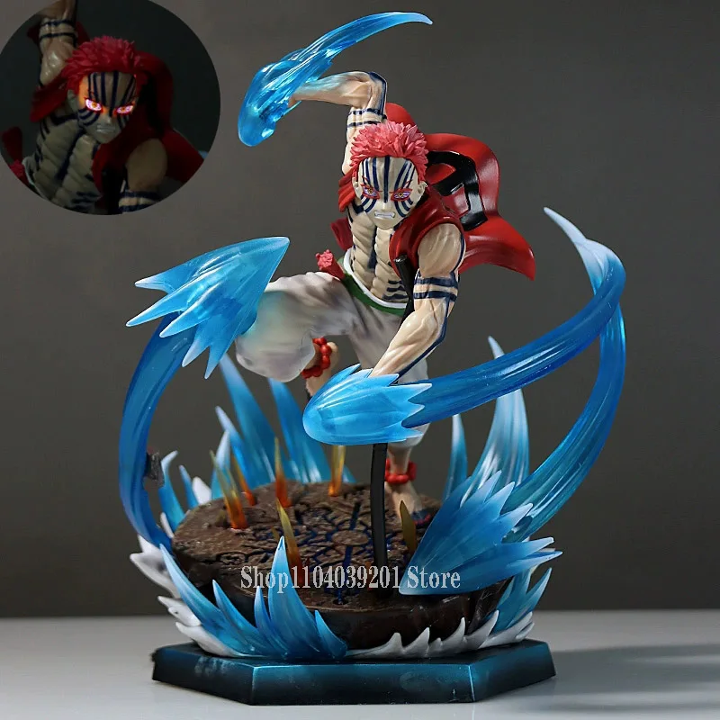 

26cm Anime Demon Slayer Figurine GK Akaza Action Figures Twelve Kizuki Hakuji Doll Model Lighting Statue PVC Collectible Toys