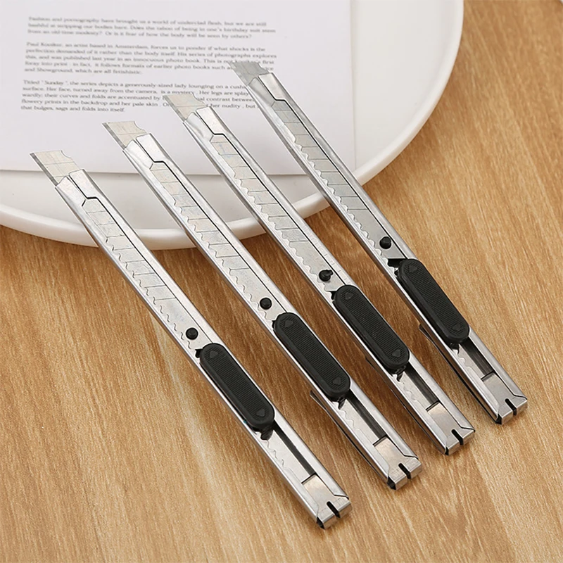 4PCS Non Slip Blades Unboxing Knife Handicraft Carving Tools 4Pcs Utility Knife Stainless Steel Paper Cut Box Cutter Tools Kit