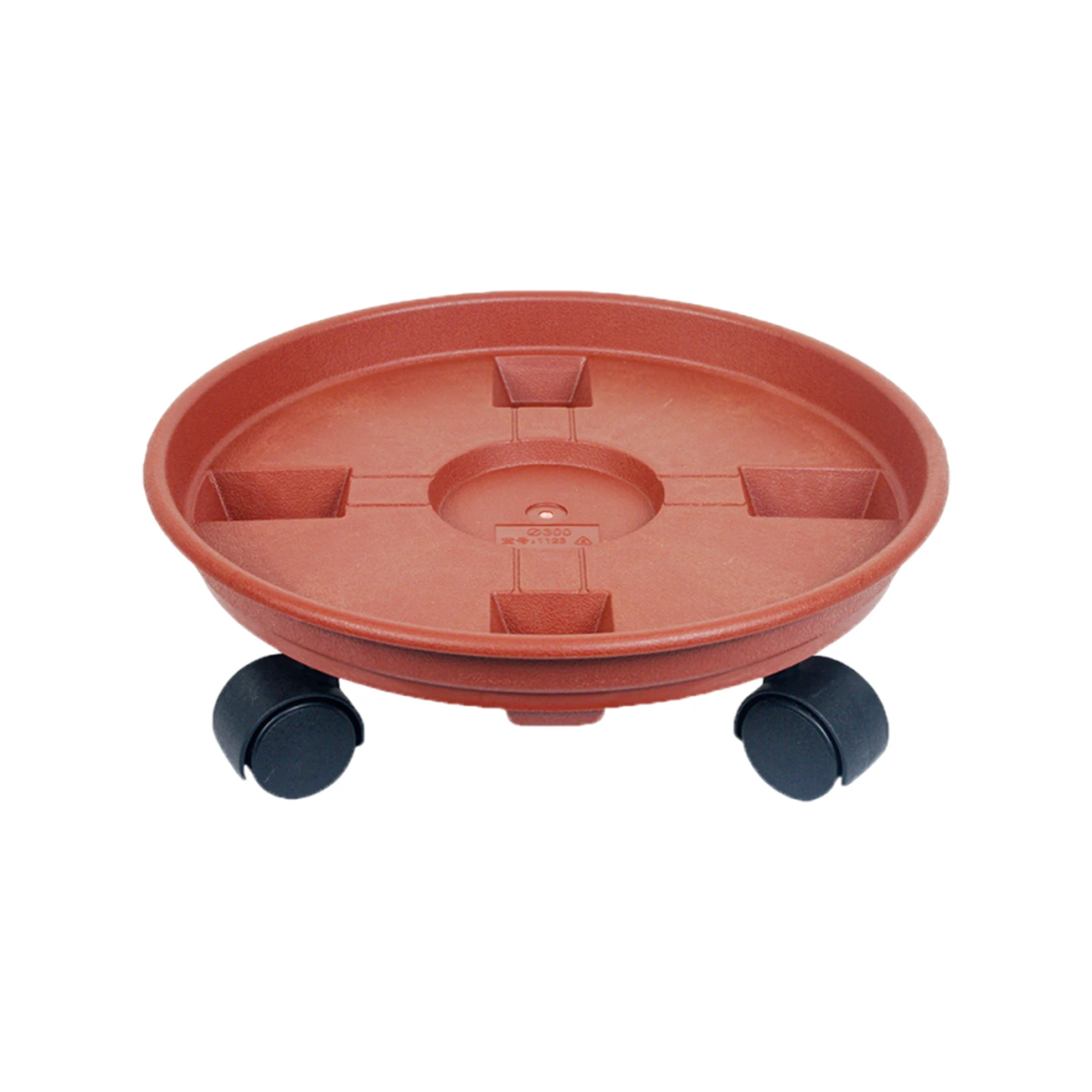 30cm Plastic Rolling Plant Stand with Wheels Round Flower Pot Rack Holder with Drainage Rolling Plant Dolly for Indoor Outdoor