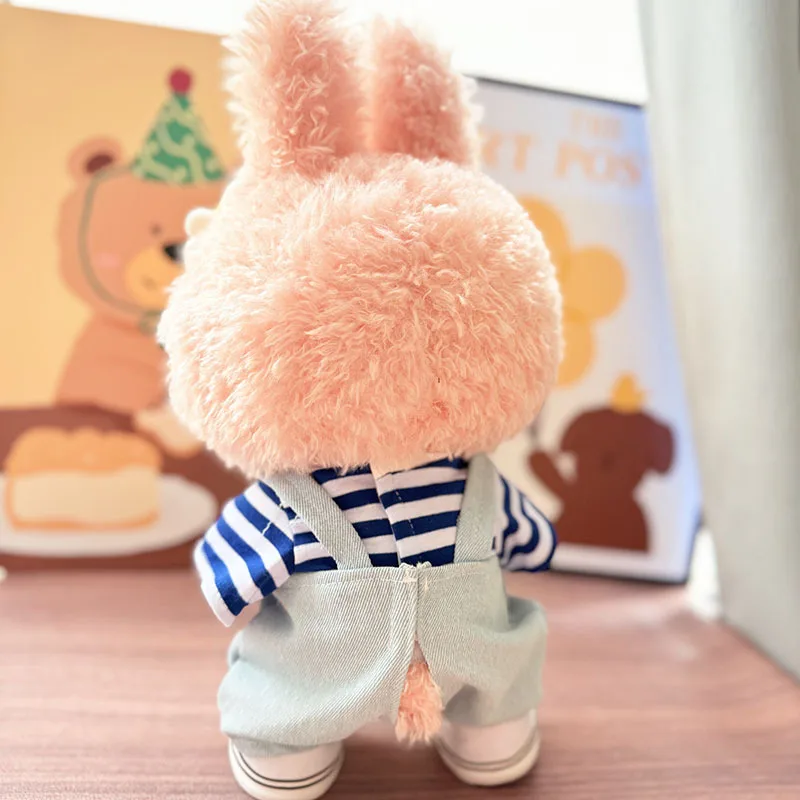 ชุดเสื้อผ้า Labubu Mokoko Ocean Bear ขนาด 38 ซม. พร้อมสายสะพาย กางเกง หมวก รองเท้า ดีไซน์สร้างสรรค์ น่ารัก การ์ตูน ของขวัญสำหรับเด็ก ของเล่น เสื้อผ้า Labubu เหมาะสำหรับ