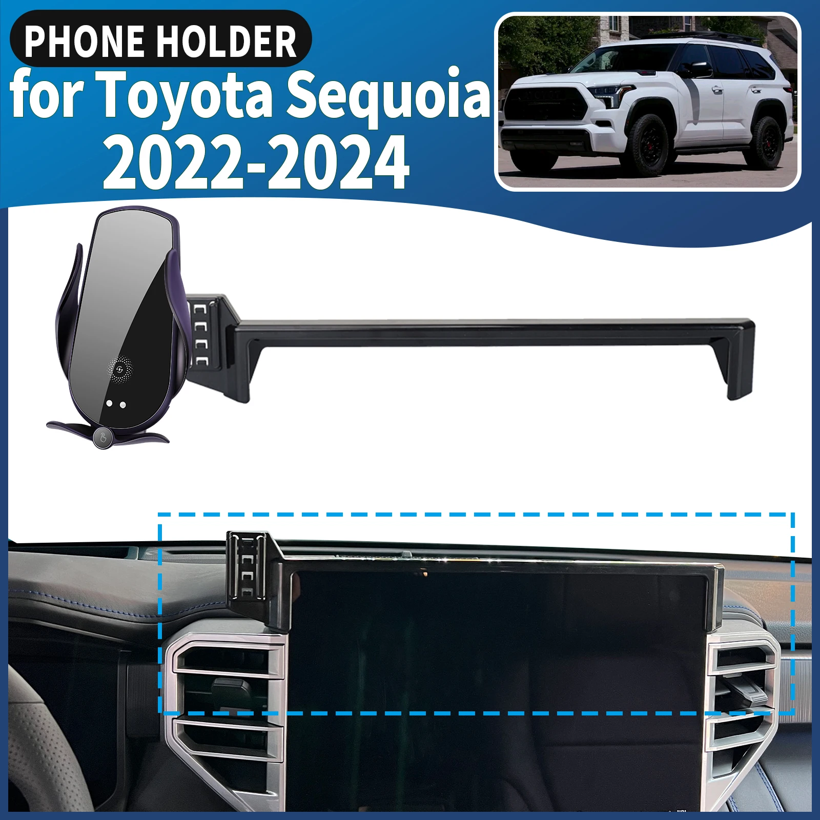 fit for Toyota Sequoia 2022 2023 2024 Car Phone Holder Mount Vehicle-Specific GPS Navigation Easy Installation accessoires