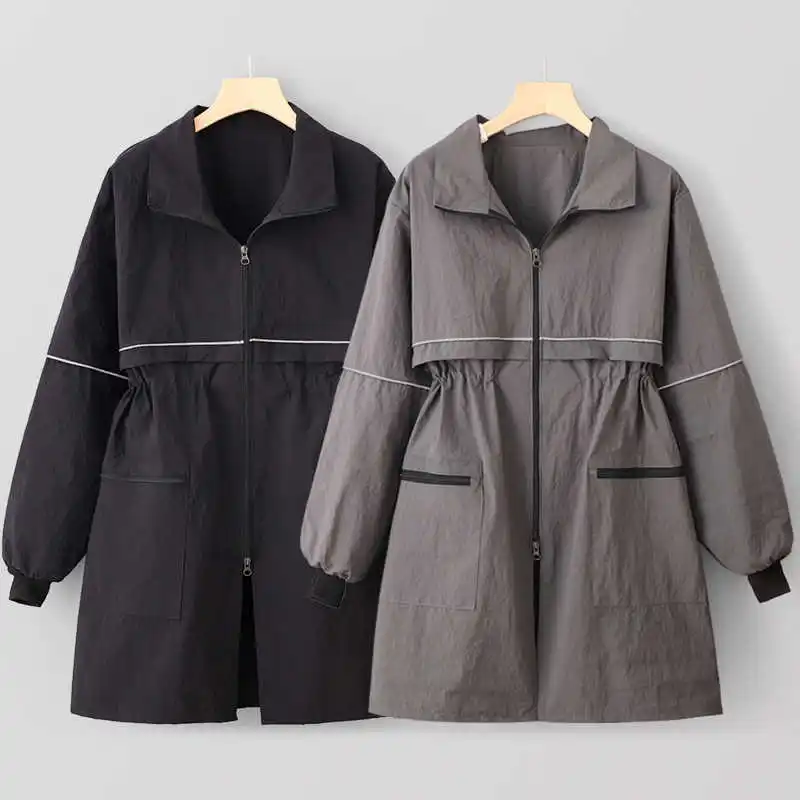 Long Sleeve Work Clothes Retractable Waist Women's Waterproof Gown For Hair Salon Pet Store Wear-resistant Coat Household Smock