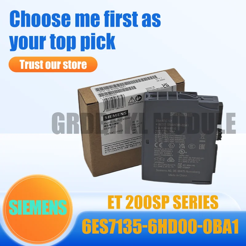

Новый оригинальный модуль аналогового вывода SIEMENS 6ES7135-6HD00-0BA1 6ES7 135-6HD00-0BA1 ET 200SP