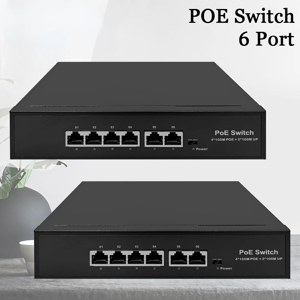 

Сетевой коммутатор Poe с 6 портами, Ethernet для IP-камеры, беспроводной AP с переключателем кода номера, для сетевого видеорегистратора или камеры