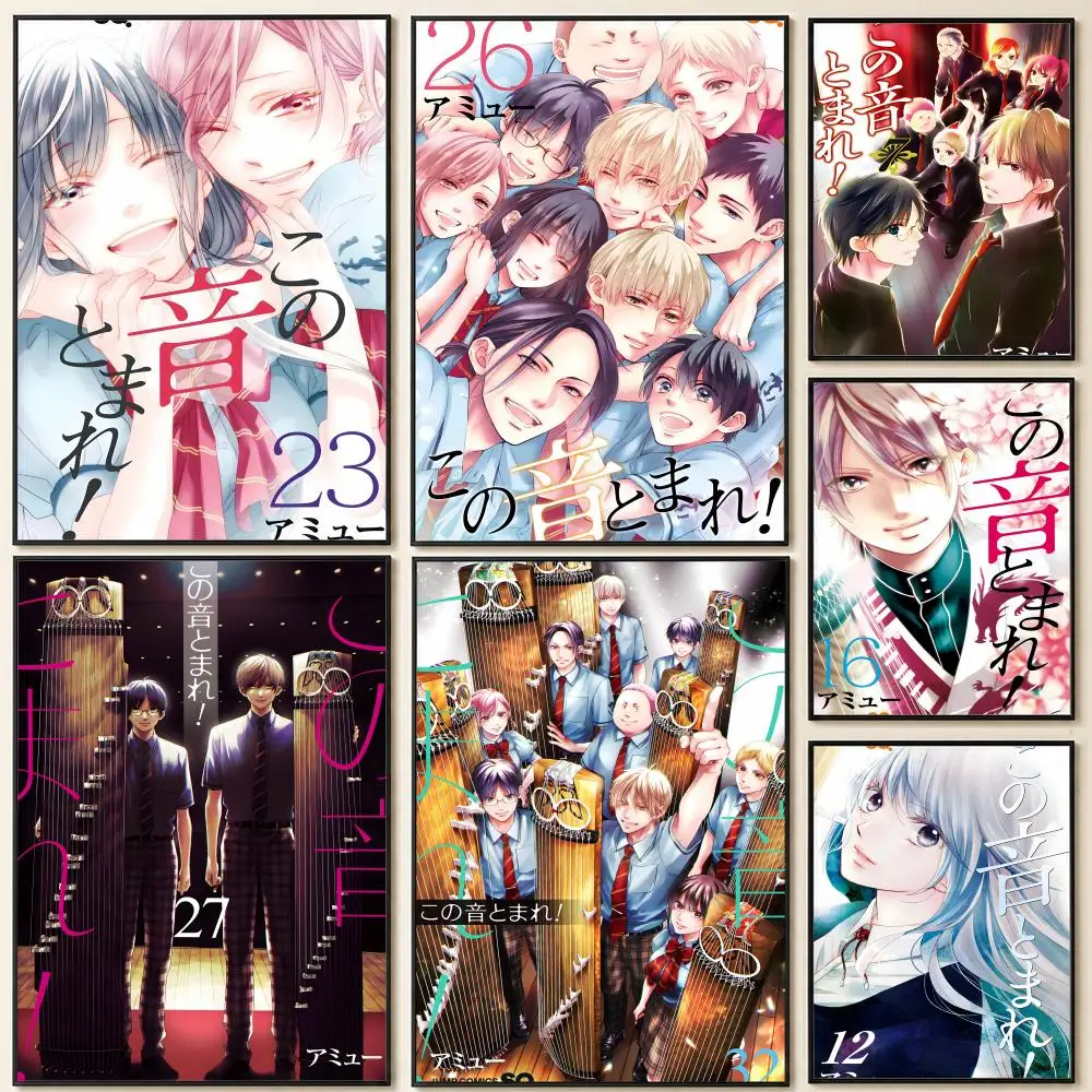 anime S-Stop at T-This S-Sound! Poster HD Self Adhesive Wall Poster Waterproof Removable No Fade for Bedroom Living Room Decor